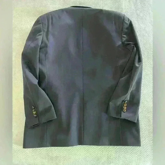 Jones New York Blazer Men 42R Navy Wool Sports Coat Jacket 3 Bronze Button Front - Picture 7 of 7